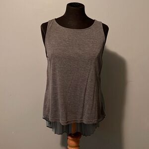 Urban Outfitters Sparkle & Fade Womens Gray high Low Hem Pleated Tank Top